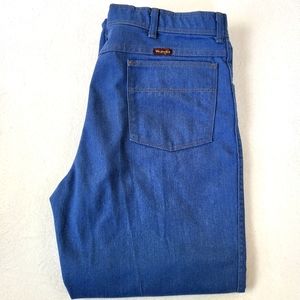 Wrangler Men's 42" X 29" Regular Fit Blue Dark Wash Cotton Blend Vintage Jeans